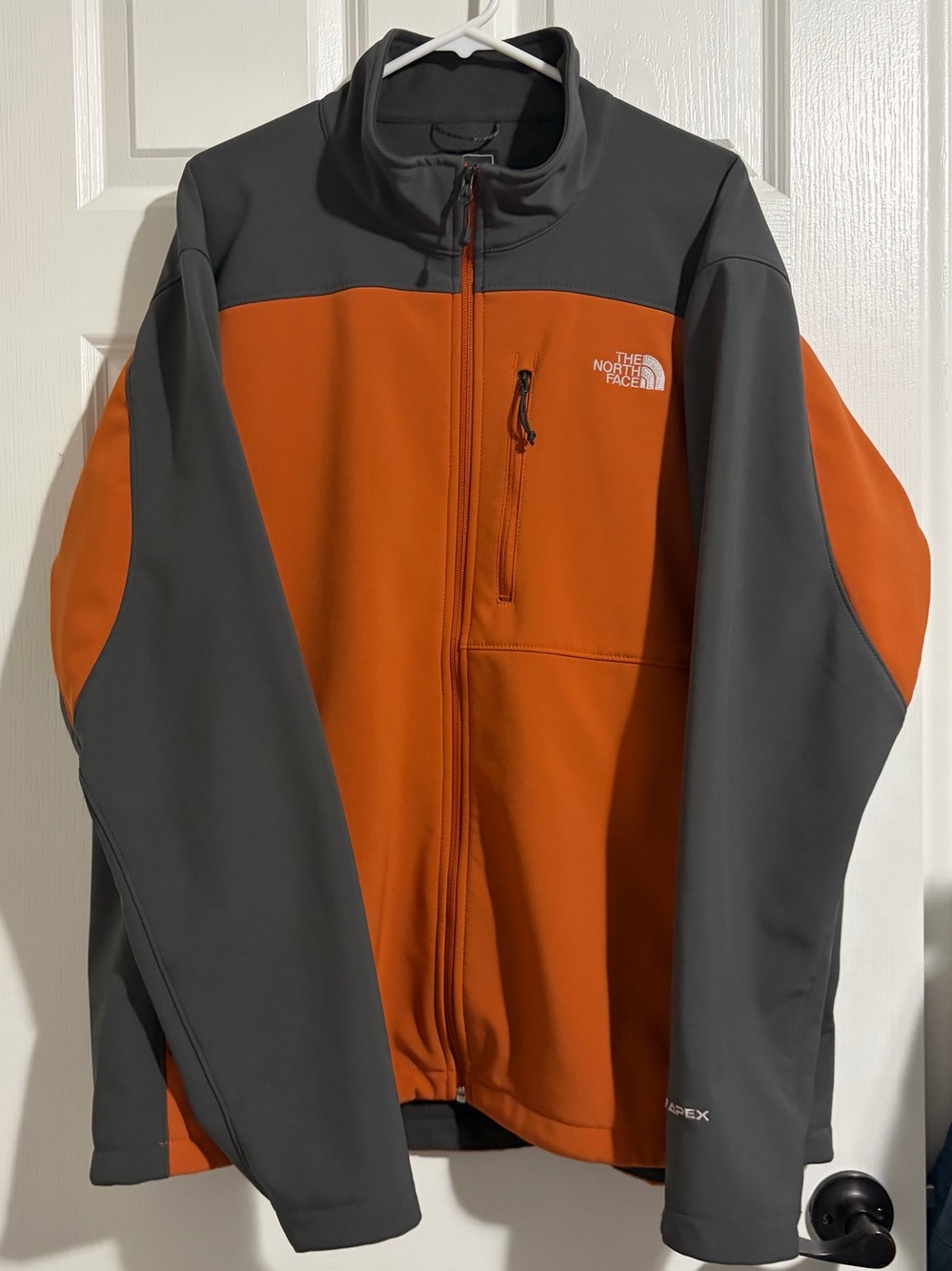The Northface apex men’s size xxl jacket orange & gray